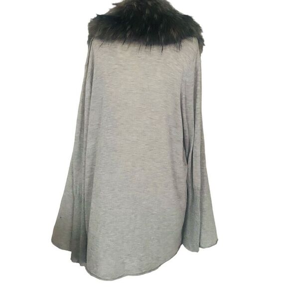 Heartloom Large Open Front Cardigan With Removable Fur Option Viscose Blend - Picture 3 of 8